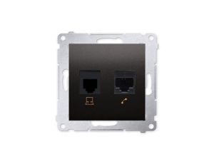 SIMON 54 Gniazdo komputerowo-telefoniczne RJ45+RJ11 do ramki antracyt D5T.01/48