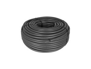 Rura karbowana elektroinstalacyjna RKSS 20/16mm giętka samogasnąca peszel z pilotem 750N PVC grafitowa 100m