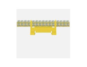 Listwa zaciskowa niska na szynę 15-torowa żółta TH35 E.4054