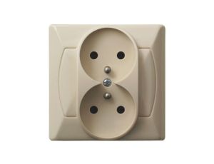 AKCENT BEŻ GNIAZDO PODWÓJNE Z UZIEMIENIE M