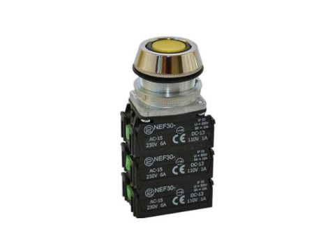 Przycisk sterowniczy 30mm żółty 1Z 1R z samopowrotem W0-NEF30-UK XY G
