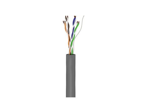 CAT 5e kabel sieciowy, U/UTP, Szary - Długość kabla 100 m