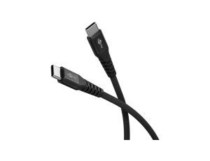 Miękki kabel USB-C tekstylny z metalowymi złączami, czarny 73954 /2m/