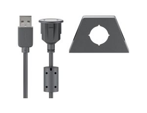 Przedłużacz USB 2.0 Hi-Speed z uchwytem montażowym, czarny - Długość kabla 1.2 m