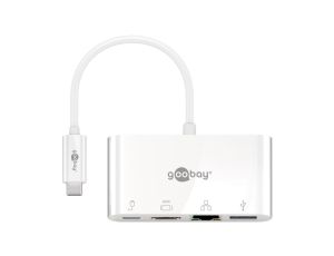 Adapter wieloportowy USB-C™ HDMI+Ethernet, PD, biały - Zużycie Jednostka 1 szt./torebka foliowa