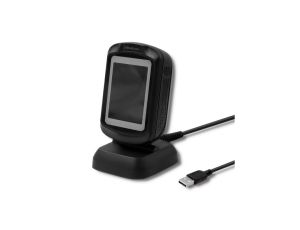 Qoltec Stacjonarny skaner czytnik kodów kreskowych i QR 1D 2D USB Szybki