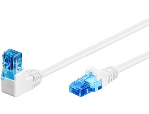 CAT 6AKabel łączący 1x 90 pod kątem,U/UTP, Biały - Długość kabla 1 m