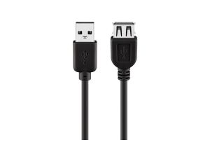 Przedłużacz USB 2.0 Hi-Speed, Czarny - Długość kabla 1.8 m