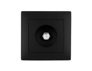 Gniazdo antenowe satelitarne SAT typ F czarne podtynkowe WESA LC-45C