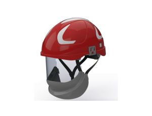 HUBIX SECRA H058S F113.WSE2 Czerwony hełm elektroizolacyjny, osłona twarzy klasy 2 Box-test, do 20 kV AC / 1,5 kV DC