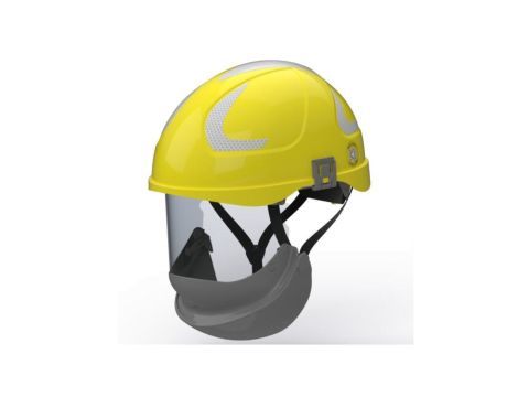 HUBIX SECRA H058S F113.YSE2 Żółty hełm elektroizolacyjny, osłona twarzy klasy 2 Box-test, do 20 kV AC / 1,5 kV DC