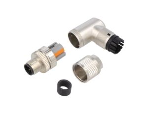 Złącze M12, wtyk, il.-PINów: 4, męskie, 60V, kątowe 90, push-lock, 4A 1424684