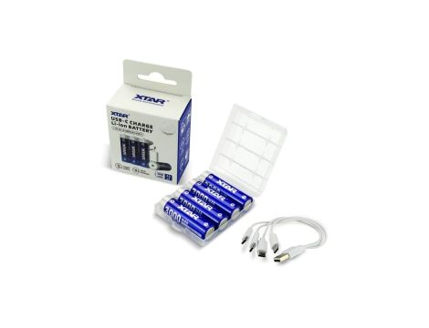 Akumulator Xtar R6 / AA 1,5V Li-ion 3000mAh z zabezpieczeniem z portem USB-C - 4 sztuki