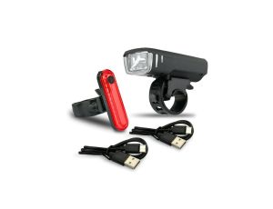 Zestaw ładowalnych lamp rowerowych LED Falcon Eye City