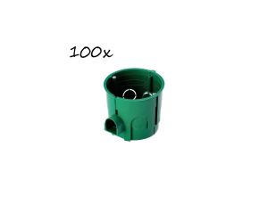 Puszka podtynkowa łączeniowa fi 60 głęboka z wkrętami zielona EDO /100szt./