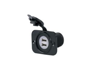 12VDUSB-B Gniazdo podwójne USB czarne