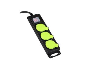 Przedłużacz ogrodowy/budowlany IP44 3 gn. włącznik czarny 10m VA0376-10 Vayox