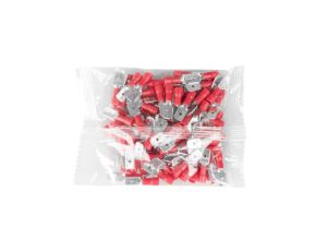 Konektory izolowane męskie 0,5-1,5mm2 6,3mm czerwone 100 szt. VA0392 Vayox