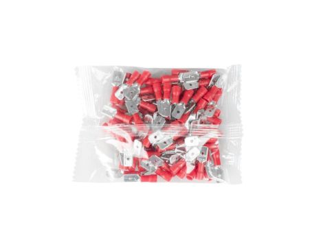 Konektory izolowane męskie 0,5-1,5mm2 6,3mm czerwone 100 szt. VA0392 Vayox