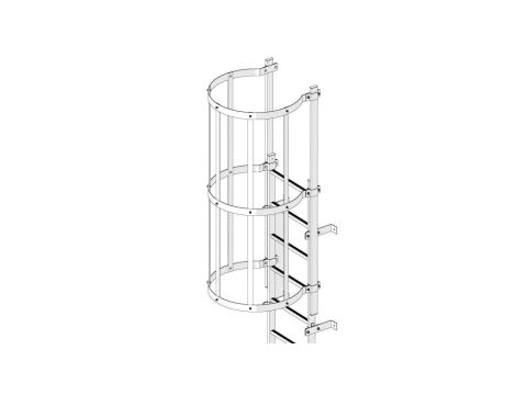 Drabina Ewakuacyjna Aluminiowa, Pionowa, Zestaw 9,905m uchwyt 16cm CRYNOLINE