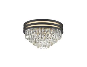 Lampa sufitowa plafon NAICA kolor czarny mat/czarny, transparentny metal/kryształ, 5xE14 IP20 C0525-05A-P7D7 Zuma Line