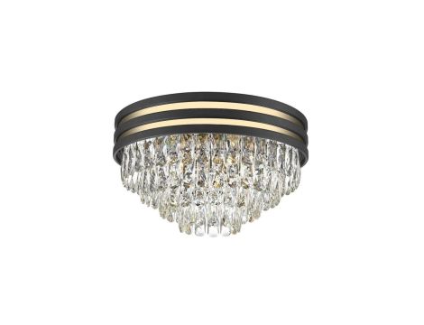 Lampa sufitowa plafon NAICA kolor czarny mat/czarny, transparentny metal/kryształ, 5xE14 IP20 C0525-05A-P7D7 Zuma Line