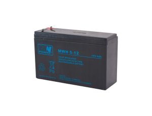 Akumulator AGM do systemów alarmowych, zasilania UPS 12V 5Ah MWH bezobsługowy (Faston 187/250) MW Power
