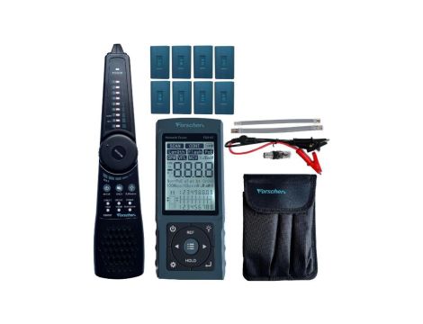Tester kabli sieciowych RJ45 PREMIUM z pomiarem PoE, mocy optycznej długości przewodu + 8 terminatorów FORSCHER FS8107-8T