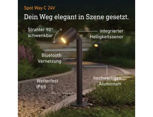 Oprawa ogrodowa wbijana SPOT WAY GARDEN 24V C LED bez czujnika 7,84W 363lm 1800-4000K RGBWW  IP65  IK03 antracyt / aluminium - image 2