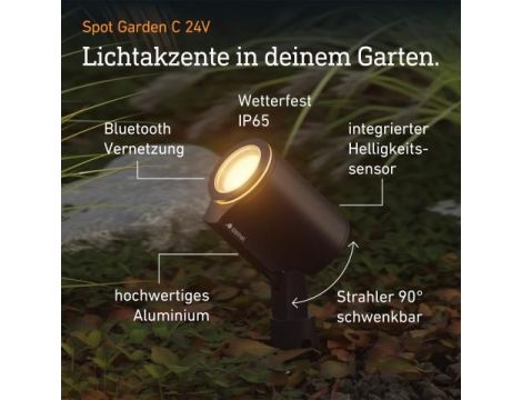 Zestaw 2x oprawa ogrodowa wbijana SPOT GARDEN 24V  LED nightmatic 7,84W 363lm 1800-4000K RGBWW  IP65  IK03 antracyt / aluminium plus zasilacz 35W plus przewód plus trójnik - 9
