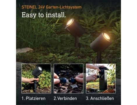 Zestaw 2x oprawa ogrodowa wbijana SPOT GARDEN 24V  LED nightmatic 7,84W 363lm 1800-4000K RGBWW  IP65  IK03 antracyt / aluminium plus zasilacz 35W plus przewód plus trójnik - 8