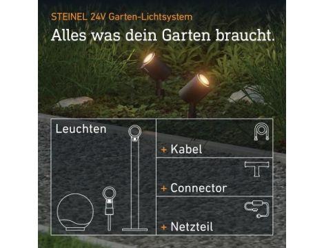 Zestaw 2x oprawa ogrodowa wbijana SPOT GARDEN 24V  LED nightmatic 7,84W 363lm 1800-4000K RGBWW  IP65  IK03 antracyt / aluminium plus zasilacz 35W plus przewód plus trójnik - 11
