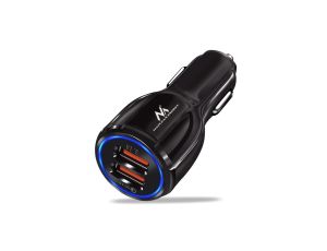MCE478 B 2-gniazdowa ładowarka USB 1zapalniczka samochodowa Quick Charge 3.0