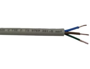 Przewód zasilający 3 Core Polichlorek winylu PVC Sheath Szary 10 → 12mm od , 300 V, 500 V