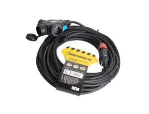 Przedłużacz jednofazowy 30m z rozgałęźnikiem 3-gniazdowym, przewód H05RR-F 3x1,5mm2