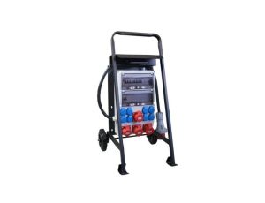 Rozdzielnica budowlana ERB63E2 na stojaku, IP54, gniazda: 2x CEE 32A, 2x CEE 16A, 8x GS 230V