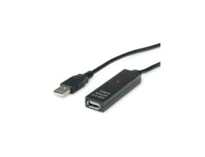 VALUE Aktywny przedłużacz USB 2.0, czarny, 30 m