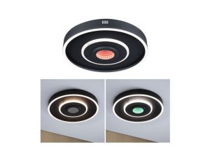 Plafoniera SPACEGLOW Four LED 3D DIM TunW RGB rainbow 22W 1200lm 3000-6500K pilot 230V czarny mat / metal / tworzywo