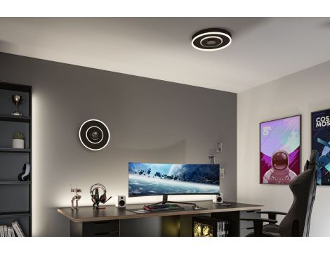 Plafoniera SPACEGLOW Four LED 3D DIM TunW RGB rainbow 22W 1200lm 3000-6500K pilot 230V czarny mat / metal / tworzywo - 11