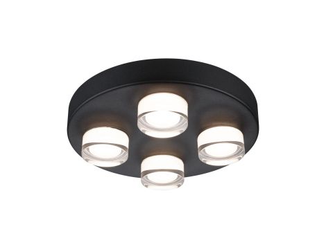 Oprawa ścienna/sufitowa łazienkowa KAME 4x4.2W 2000lm IP44 3000K 230V czarny mat / metal / akryl