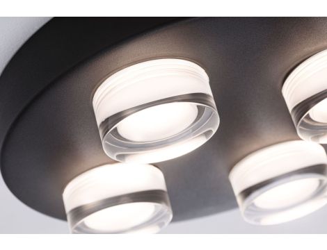 Oprawa ścienna/sufitowa łazienkowa KAME 4x4.2W 2000lm IP44 3000K 230V czarny mat / metal / akryl - 2