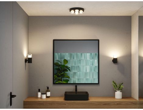 Oprawa ścienna łazienkowa KAME 5W 320lm IP44 3000K 230V czarny mat / metal / akryl - 6