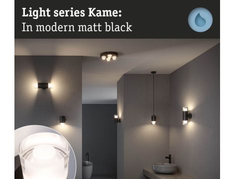Oprawa ścienna łazienkowa KAME 5W 320lm IP44 3000K 230V czarny mat / metal / akryl - 4
