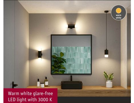 Oprawa ścienna/sufitowa łazienkowa KAME 2x4W 2x460lm IP44 3000K 230V czarny mat / metal / akryl - 10