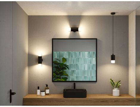 Oprawa ścienna/sufitowa łazienkowa KAME 2x4W 2x460lm IP44 3000K 230V czarny mat / metal / akryl - 5