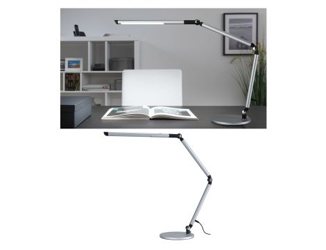 Lampka biurkowa FLEXBAR LED 9.5W DIM 700lm 3000/4000/6500K 230V srebrny mat / aluminium