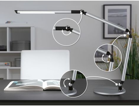 Lampka biurkowa FLEXBAR LED 9.5W DIM 700lm 3000/4000/6500K 230V srebrny mat / aluminium - 4