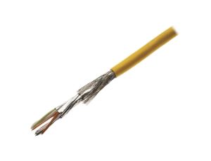 Przewód S/FTP Cat 7 Cu 4x2x23AWG PUR 100m zółty