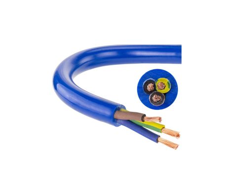 Przewód zasilający sterowniczy elastyczny PUR H07BQ-F 3x1,5 niebieski Elektrokabel /1000m/