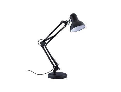 Lampka Biurkowa Nocna Kreślarska LVT do LED E27 Czarna z Uchwytem